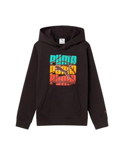 Tröja med huva Unisex Puma Graphic Logo Colour Svart