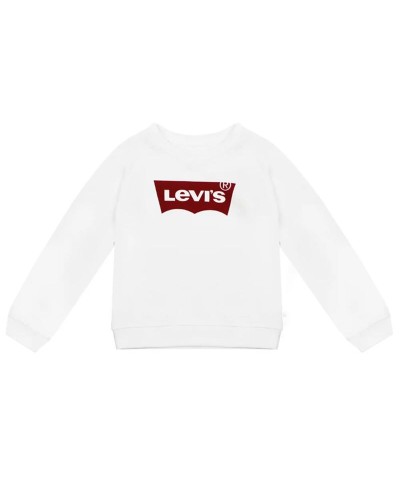 Hoodless Sweatshirt for Girls Levi's Key Item Logo Crew White