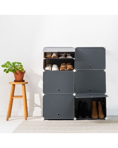 Tragbares Modul-Schuhregal InnovaGoods Grau