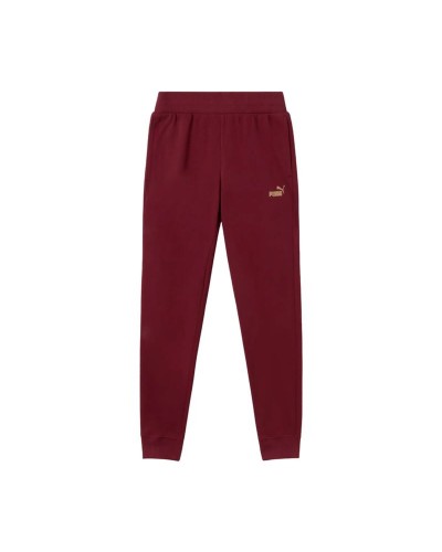Pantalone Lungo Sportivo Puma Ess+ Textured Foil Rosso Scuro Donna