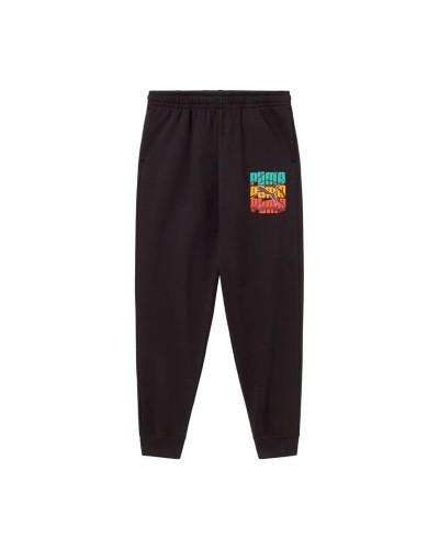 Pantalon de Sport pour Enfant Puma Graphic Logo Colour Noir