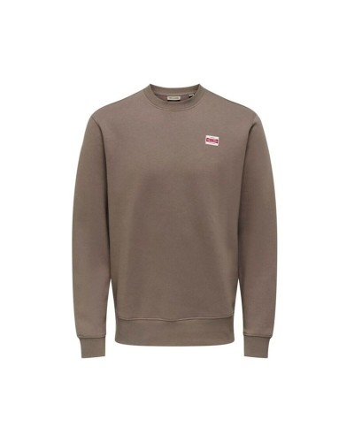 Sudadera sin Capucha Hombre Only & Sons Onsdawson Reg Crew Vd Falcon Marrón