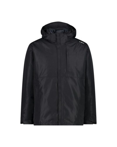 Men's Sports Jacket Campagnolo Zip Hood Detachable Inn Black