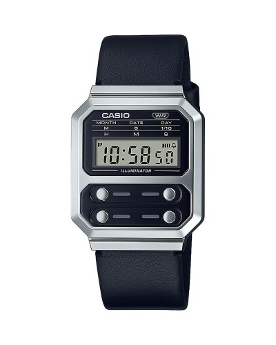 Unisex-Uhr Casio F100 TRIBUTE - STEEL / BLACK ***SPECIAL PRICE*** Schwarz (Ø 40 mm)