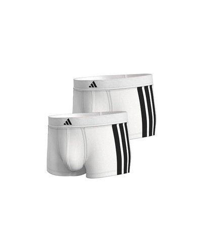 Men's Boxer Shorts Adidas Trunk Low Rise 3 Stripes White 2 Pieces