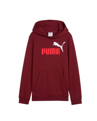 Sweatshirt mit Kapuze für Mädchen Puma Essentials 2 Color No.1 Log Granatrot Dunkelrot