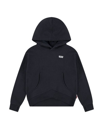 Sweatshirt mit Kapuze für Mädchen Levi's Batwing Patch Hoodie Schwarz
