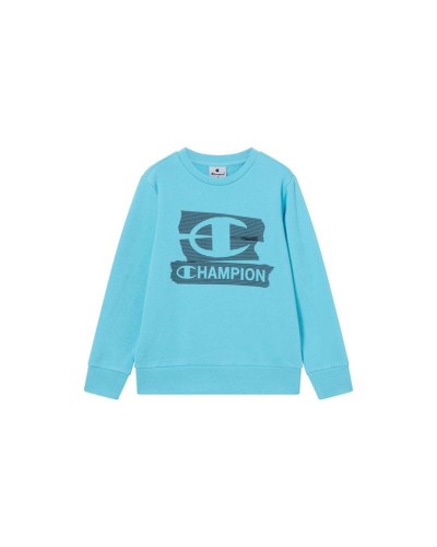 Felpa senza Cappuccio Bambino Champion Graphic Shop Azzurro Acqua