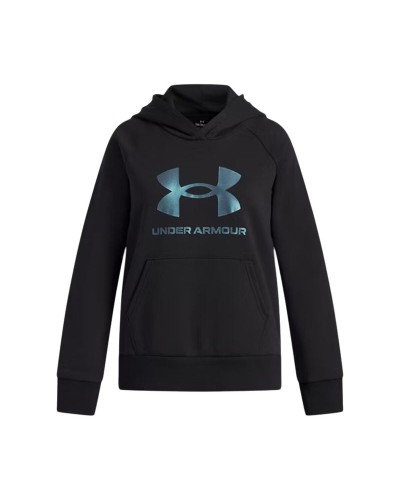 Sweatshirt mit Kapuze für Mädchen Under Armour Rival Flc Shimmer Hdy Schwarz