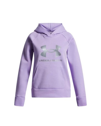 Sweat-shirt à capuche fille Under Armour Rival Flc Shimmer Hdy Lavande