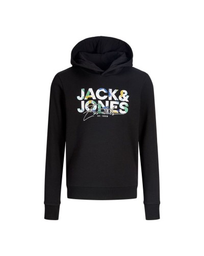 Felpa con Cappuccio Bambino Jack & Jones Jjgeplas Nero
