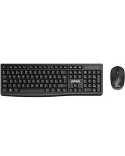 Keyboard and Mouse Nilox NXKMWE012 Black Spanish Qwerty
