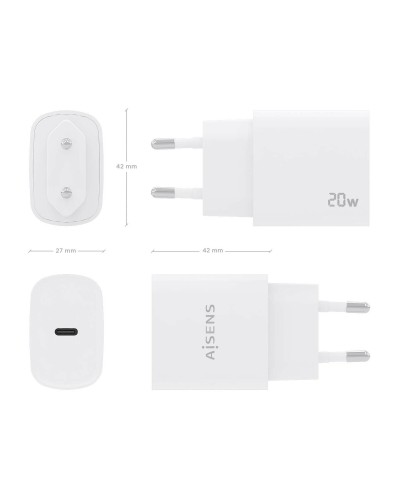 Caricabatterie da Parete Aisens A110-0752 Bianco 20 W