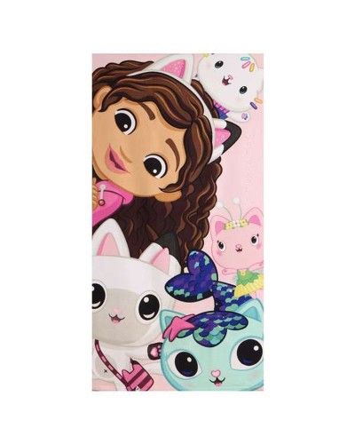 Serviette de plage Gabby's Dollhouse Rose clair 70 x 140 cm
