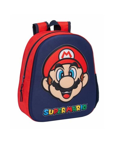 Zaino per Bambini 3D Super Mario Rosso Blu Marino 27 x 33 x 10 cm