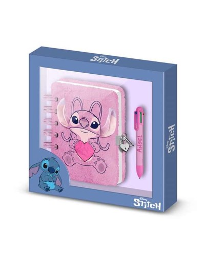 Cahier à Spirales avec Stylo Stitch Angel Rose