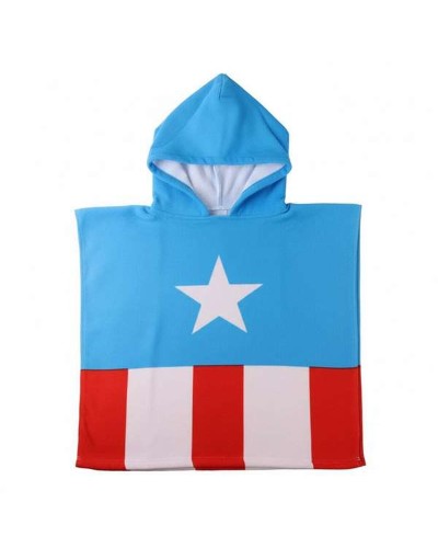 Poncho-Asciugamano con Cappuccio The Avengers Azzurro 55 x 77 cm