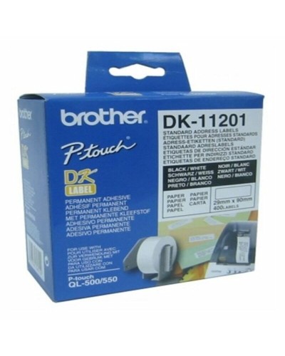 Etiquetas para Impresora Brother DK11201 29 x 90 mm Negro Blanco