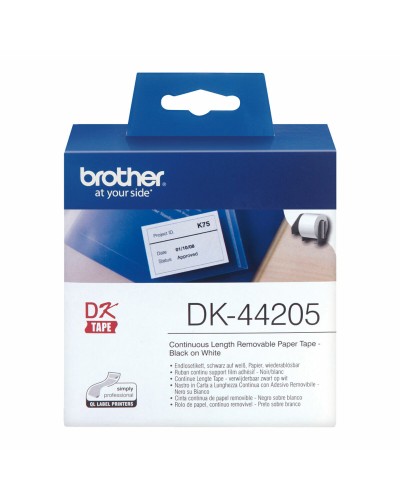 Printer Labels Brother DK-44205 62 mm x 15,24 m White Black/White (2 Units)