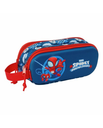 Zweifaches Mehrzweck-Etui Spider-Man Rot Marineblau 21 x 8 x 6 cm 3D