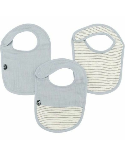 Bib Domiva Blue Cotton 3 Pieces (3 Units)