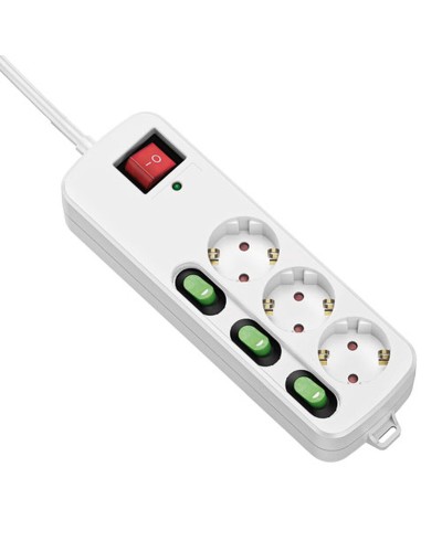 Multipresa con 3 Prese senza Interruttore TM Electron TMUAD553 Bianco 3680 W (1,5 m)