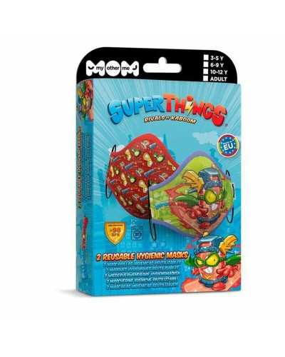 Mascherina Igienica in Stoffa Riutilizzabile Super Zings Premium 6-9 anni + 3 anni