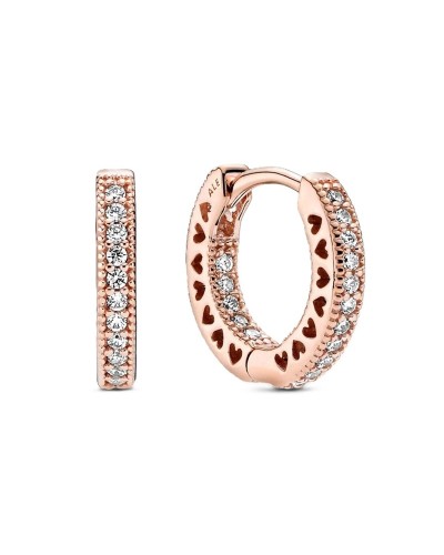 Ladies' Earrings Pandora PAVE HEART HOOP Sterling silver 925
