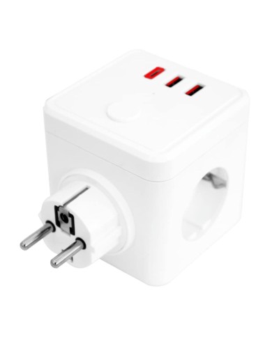 Jeu de prise et de fiche Silver Electronics E-BLOCK 3 Blanc 230 V 16A