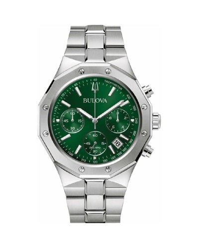 Herrklocka Bulova 96B409 Grön Silvrig