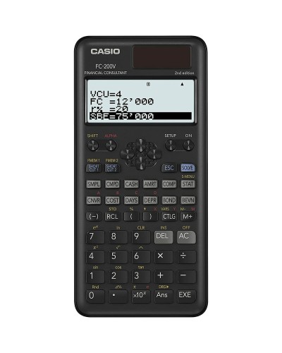 Taschenrechner Casio FC-200V-2-W-ET Schwarz Kunststoff 16,2 x 7,7 x 1,1 cm