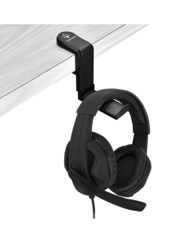 TRITON P002-HH01 Under Desk Headphone Hanger Mount with Spring Clip or Adhesive 360° Hook