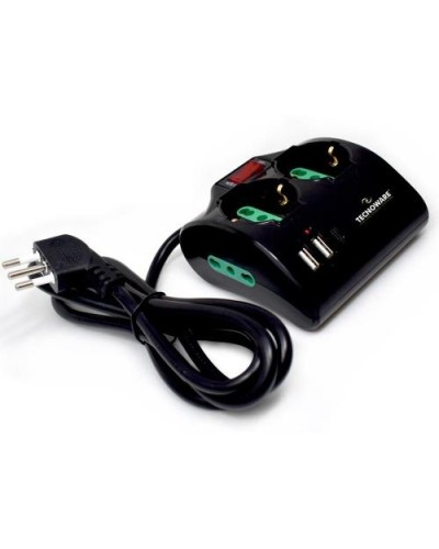 Tecnoware 2 Schuko/Italian Outlet + 2 Italian 10/16A Outlets + 2 USB-A & 1 USB-C Power Strip FMP4IIGUSB