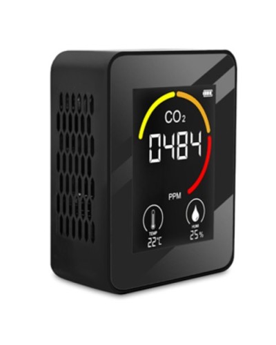 CO2 Meter Purify PY-M101-B monitors CO2 levels with graph and audible alarm