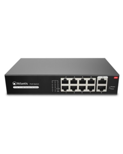ATLANTIS SWITCH PoE A02-F10P8-120W 10-Port 10/100Mbps with 8 PoE up to 115W (120W total) includes Wall Mount Kit