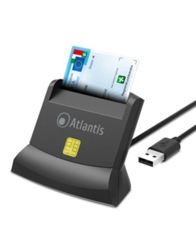 ATLANTIS P005-SMARTCRV-U Smart Card Reader Vertical - CNS/CRS/TS Digital Signature - USB 120cm