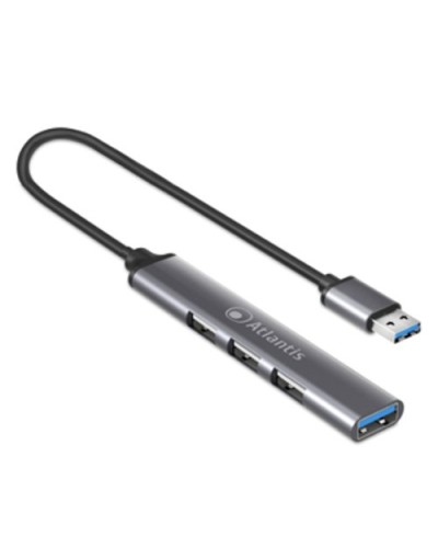 ATLANTIS HUB P014-UH313 4-Port USB (1x3.0, 3x2.0), Aluminum Finish
