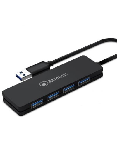 ATLANTIS P014-UH340 4-Port USB 3.0 Hub 1m Cable Black