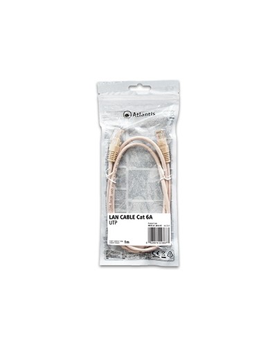 Atlantis Cat 6A Network Cable: UTP Patch Cord Copper 1m
