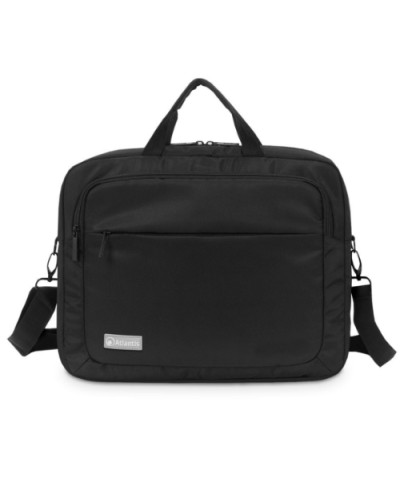 NB ATLANTIS P004-KL12-A0-16 15.6" Laptop Bag with Shoulder Strap & Pad, Accessories Pocket & Document Holder, Black