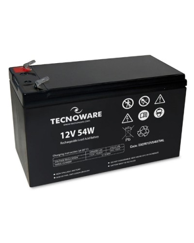 TECNOWARE 12V 54W (11Ah) Battery FASTON 6.3mm Long Life EACPE12V54WTWL