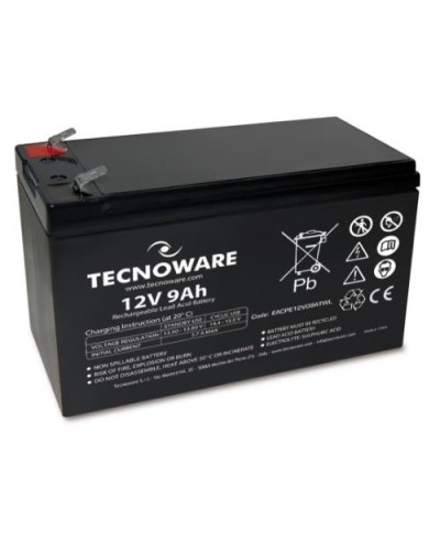 Tecnoware 12V 9.0Ah Battery FASTON 6.3mm Long Life 24-Month Warranty EACPE12V09ATWL