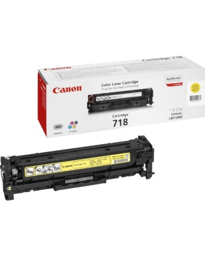CANON 718 Y Yellow Toner 2900 Page Yield for LBP7200Cdn LBP-7660Cdn LBP-7680Cx LBP7210Cdn MF8580Cdw MF8540Cdn MF8550Cdn MF724 MF