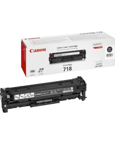CANON 718 Black Toner Cartridge (3400 Page Yield) - Compatible with LBP7200Cdn, LBP-7660Cdn, LBP-7680Cx, LBP7210Cdn, MF8580Cdw, 