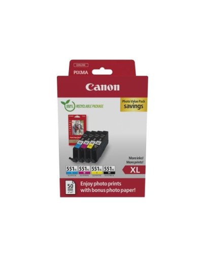 INK CANON CLI-551XL Ink Cartridge C/M/Y/BK - 6443B008