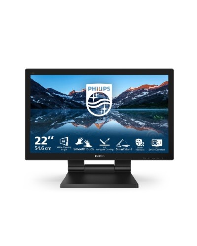 Philips Touch LED Monitor 21.5" Wide 222B9TA/00 VA 1920x1080 2ms 250cd/m² 3000:1(50000000:1) 2x2 MM Adj. VGA DVI HDMI DP USB