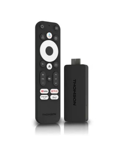 Thomson Google TV Streaming Stick 140 (Up to 4K), Built-in CHROMECAST, 2GBSDRAM, 8GB Flash, Remote Control, Power Adapter