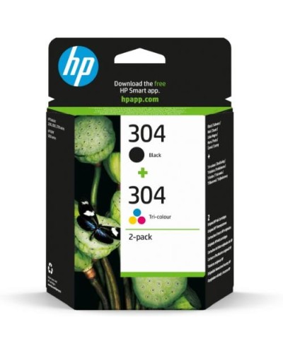 HP 3JB05AE 304 Black Tri-Color Ink Cartridge 2-Pack