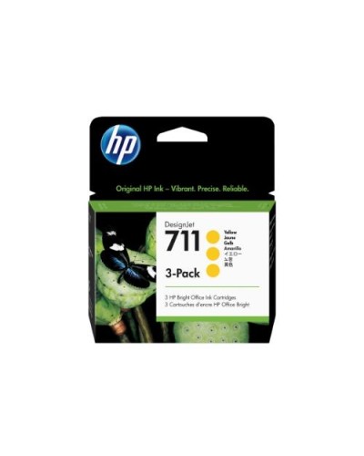 HP CZ136A No. 711 Yellow Ink Cartridge 3x29ML for DesignJet T100 T120 T125 T130 T520 T525 T530