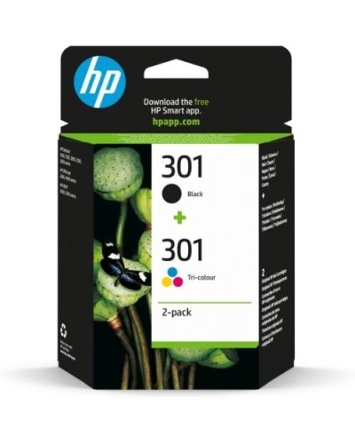 HP N9J72AE No. 301 Black + Color Ink Cartridge X Deskjet F2050 1510 3050 3050A 1050 2050A OJ-2620 OJ-4630